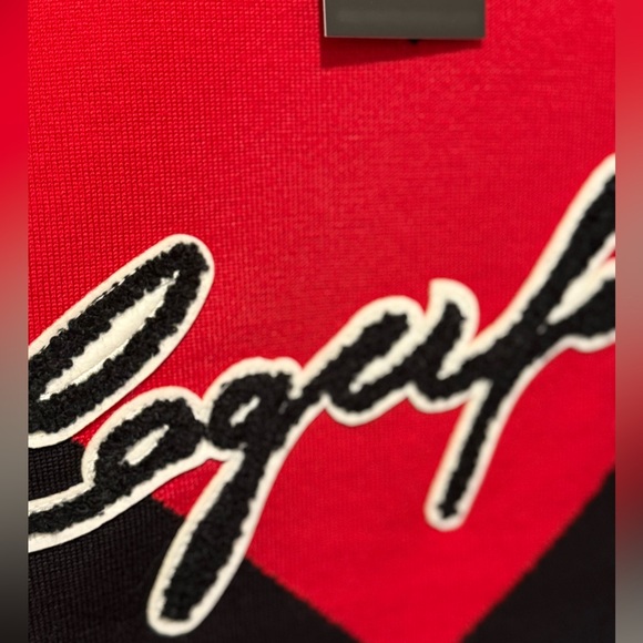 Karl Lagerfeld MWT Size M Classic Karl Black Red Heart Design Knit Top (0548) - Picture 8 of 11